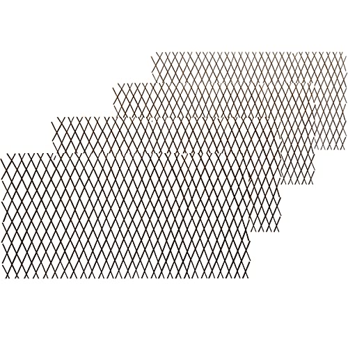 Natural Lattice Willow Trellis Fence for Climbing Plants,Expandable Garden Fence Wall Panel, Outdoor Decorative Wood Fence (4 Pieces)