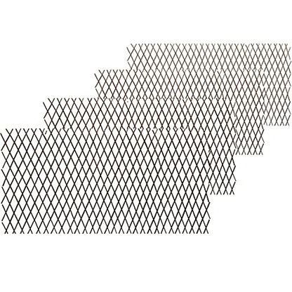 Natural Lattice Willow Trellis Fence for Climbing Plants,Expandable Garden Fence Wall Panel, Outdoor Decorative Wood Fence (4 Pieces)