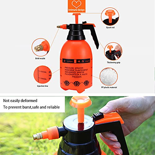 Garden Pump Sprayer 68oz/0.5Gallon Hand-held Orange-2Pcs FKM Gasket