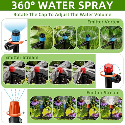 Drip Irrigation System with Quick-Connect, 248FT Complete Kit