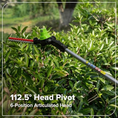 Greenworks 24V 8 in Pole Saw Hedge Trimmer Kit, 2.0 Ah Battery and Charger - size: 8" Combo (2.0Ah), style: 3-Section Polesaw