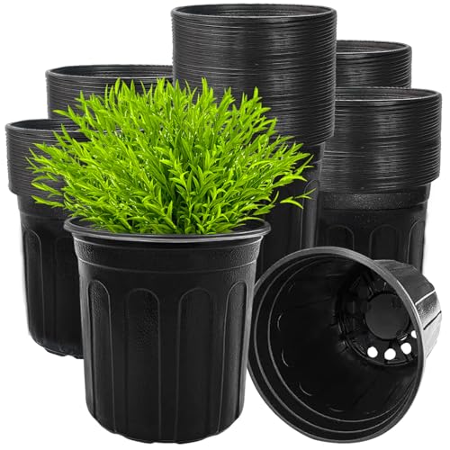 100 Pcs 1 Gallon Flexible Nursery Pots for Plants,Seedling Pots with Hole - size: 100 Pcs 1 Gallon