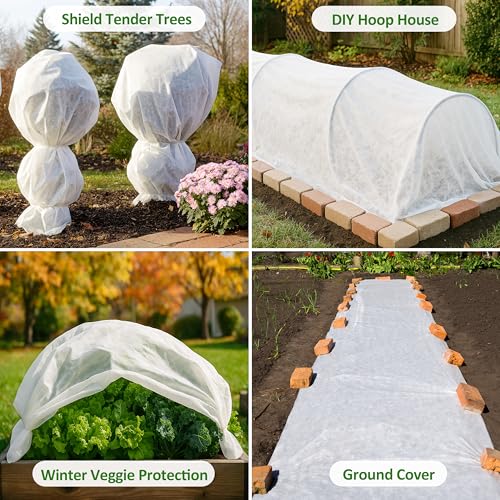 Gardzen 1.5 oz Plant Covers Freeze Protection - size: 10' x 20'
