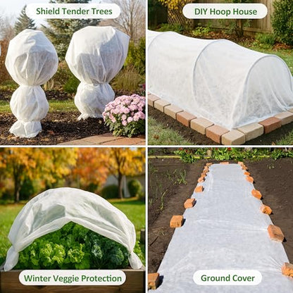 Gardzen 1.5 oz Plant Covers Freeze Protection - size: 10' x 20'