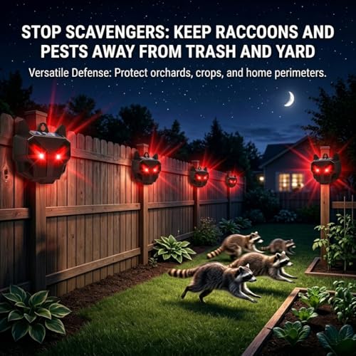 2026 Coyote Deterrent Solar Predator Eyes Animal Repellent Outdoor Red LED Predator Light Deterrent for Deer,Fox, Raccoon,Skunk, Night Sentry for Chicken Coop,Yard,Garden & Farm Protection,4 Pack