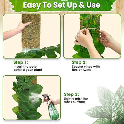 DUSPRO 59" Flat Mesh Moss Pole for Big Climbing Plants, (1pc., 59'') - size: 59" FLAT MOSS POLE