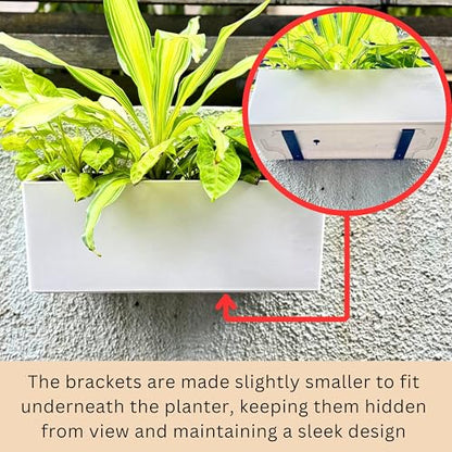 LaLaGreen Wall Hanging Planter Outdoor (4 Pack, 20 Inch) White Window Boxes - color: White X 4