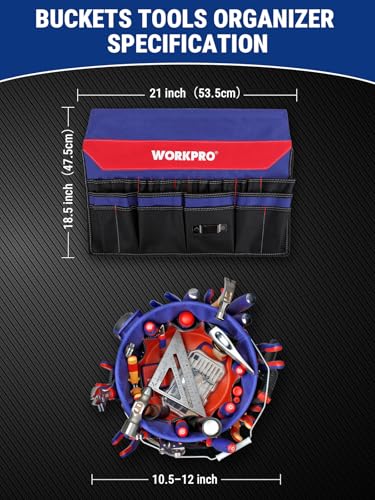 WORKPRO Bucket Tool Organizer with 51 Pockets Fits for 3.5-5 Gallon Bucket