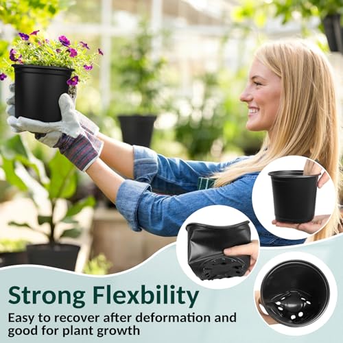 110 Pcs Small Plastic Palnt Pot, 4 5 6 Inch Nursery Pots with Drainage, Seedlings Starter Pots for Plants, Great for Herbs, Cuttings, and Starter Plants (110 pcs, 4 inch) - size: 4 inch