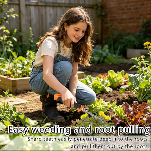 Weed Puller Tool, Multi-Purpose 5 Teeth Weed Remover Tool for Gardening