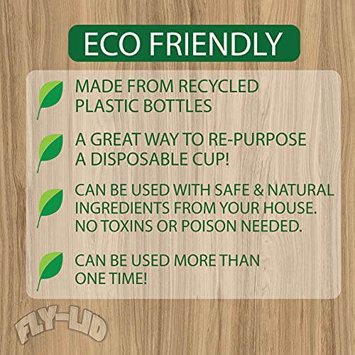 Billy-Bob, Fly Lid (10 Pack) - Turn Almost Any Disposable Cup into a Fly Trap. Indoor and Outdoor use.