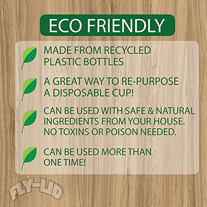 Billy-Bob, Fly Lid (10 Pack) - Turn Almost Any Disposable Cup into a Fly Trap. Indoor and Outdoor use.