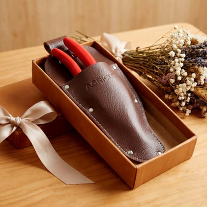 AGRICUT Hand Pruners with Sheath, Gardening Shears Scissors with Sheath - style: Aluminum Handle, High Carbon Steel PRO with Sheath