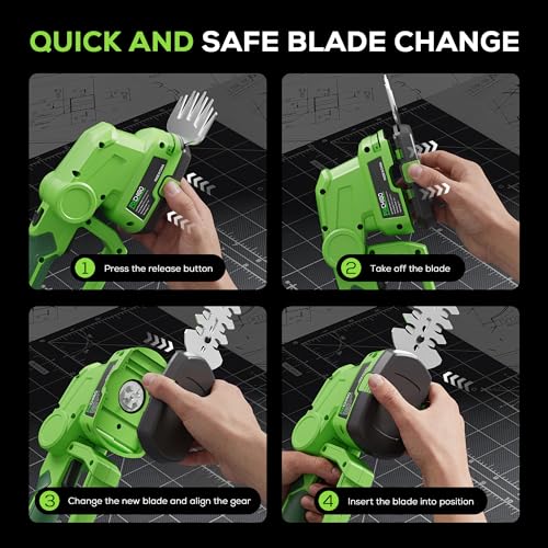 21V Cordless Hedge Trimmer, 2 in 1 Handheld Bush Trimmer with 2000mAh Batteries + Charger, Electric Grass Shear for Garden Yard Lawn Care, Powerful & Lightweight - size: Hedge Trimmer + 1 Battery