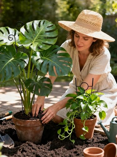 2 Pcs Tall Indoor Trellis, 33in Small Potted Climbing Trellis, Black - color: Black