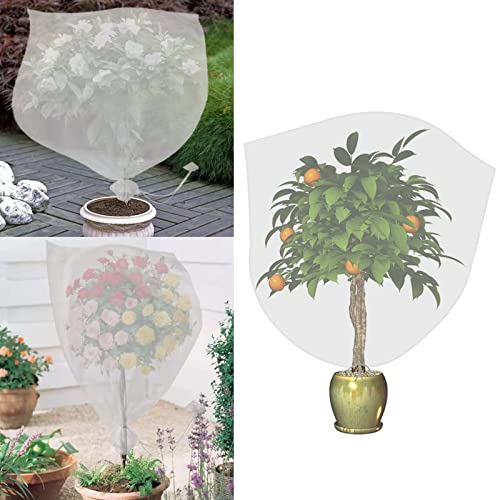 Agfabric Bird Netting 39" Hx39 W Garden Netting Insect Pest Barrier,Plant Cover Fruit Tree Netting Mesh Protection Bag with Drawstring,White,2 Pack - color: 2pack, size: 39"x39"
