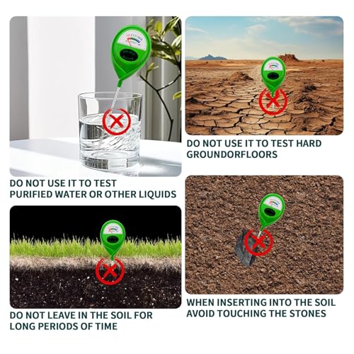 Soil Moisture Meter, Hygrometer Soil Tester for Plants, Moisture Sensor, Soil Moisture Sensor Without Battery, Ideal Garden Tool for Lawn, Indoor and Outdoor Use (4)