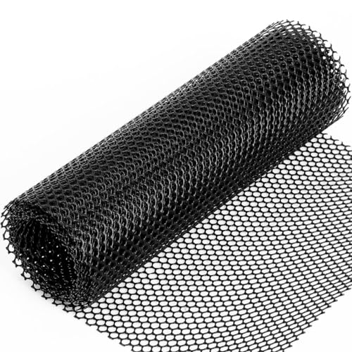 Plastic Chicken Wire Fencing 12'' x 10ft Black Chicken Wire Mesh Fence Poultry Netting for Crafts, Plastic Garden Fencing, Floral Chicken Wire