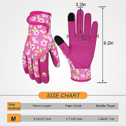 Leather Gardening Gloves for Women Garden Gloves Thorn Proof Heavy Duty Gloves Women Gardening Gift - color: Color D