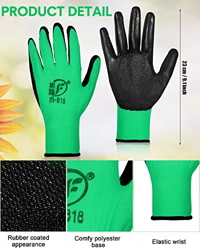 Honeydak 36 Pairs Garden Gloves Bulk for Men Women - color: Black, Green
