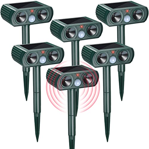 6 Packs Ultrasonic Solar Animal Repeller Motion Sensor Outdoor