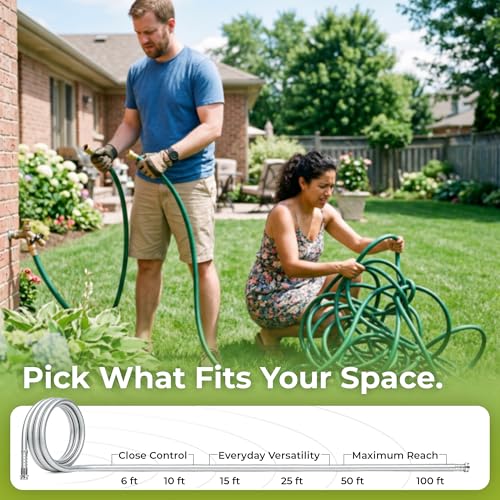 6 ft Leader Hybrid Garden Hose 5/8”, Greens Word, Male to Female Fittings - size: 5/8 in. x 6 ft.