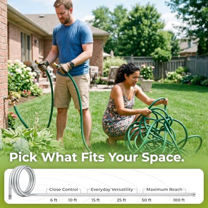 6 ft Leader Hybrid Garden Hose 5/8”, Greens Word, Male to Female Fittings - size: 5/8 in. x 6 ft.