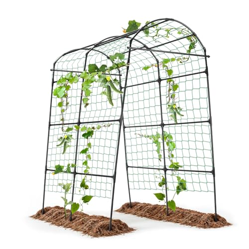 Garden Arch Arbor Trellis for Climbing Plants Outdoor, 7.8 ft - size: 82.6 x 70.6 x 43.3 in, Arch Arbor, Black