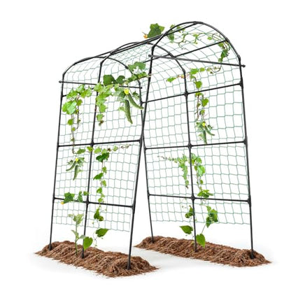 Garden Arch Arbor Trellis for Climbing Plants Outdoor, 7.8 ft - size: 82.6 x 70.6 x 43.3 in, Arch Arbor, Black