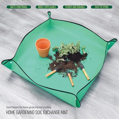 Waterproof Potting Mat Foldable Transplanting Mat for Indoor Plants Portable Gardening Tray Potting Soil Catcher (39in*39in)
