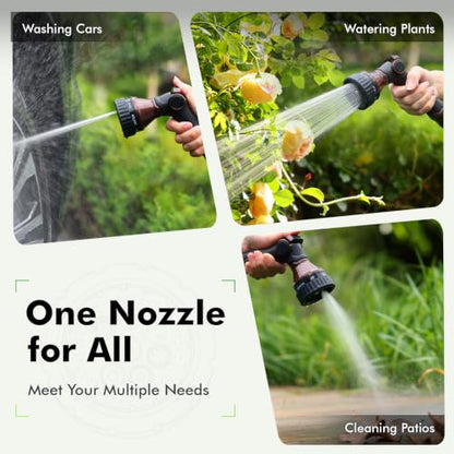 RESTMO Water Hose Nozzle Heavy Duty, Garden Hose Sprayer Thumb Control - color: Brown