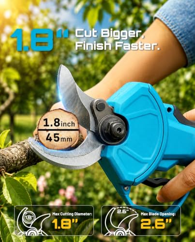 SEESII Electric Pruning Shears 4 Modes, 1.8” Cut Electric Pruners Cordless - color: Blue