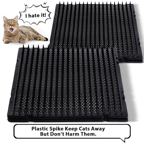 Nuanchu 16 Pack Cat Mat with Spikes, Pet Deterrent Outdoor, Black - color: Black