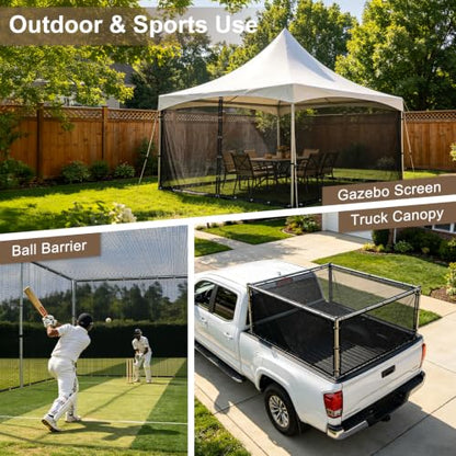 Cool Area 60-70% Mesh Tarp Shade Screen with Grommets, 8x16ft, Black - size: 0 8'X1 6'