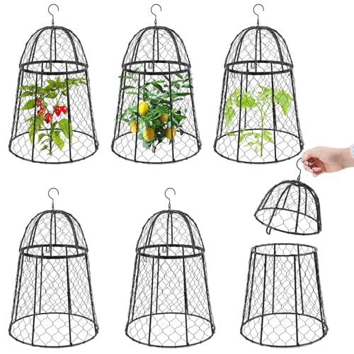 6 Pack Garden Cloches for Plants, Sturdy Chicken Wire Cloches Plant Cover