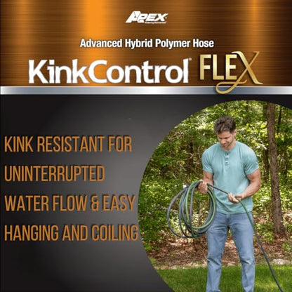 Kink Control Flex Advanced Hybrid Hose - 50 Ft Outdoor Hose, 40% Lighter, Ultra Flexible, Easy to Maneuver, Neverkink Technology, Durable Construction - size: 5/8" x 50 ft, style: Flex