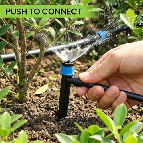 Drip Irrigation System Kit with 2 Sprayer Types, Automatic Garden Watering System, 79FT 1/4 Inch and 16FT 1/2 Inch Tubing, Quick Connector for Lawn, Raised Bed, Greenhouse Plant Watering - size: 16FT Main tube+ 79FT 1/4'' tube