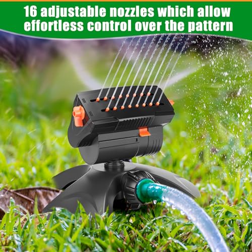 Reallnaive 3 Pcs Adjustable Oscillating Sprinkler ABS Weighted Base - style: Weighted Base