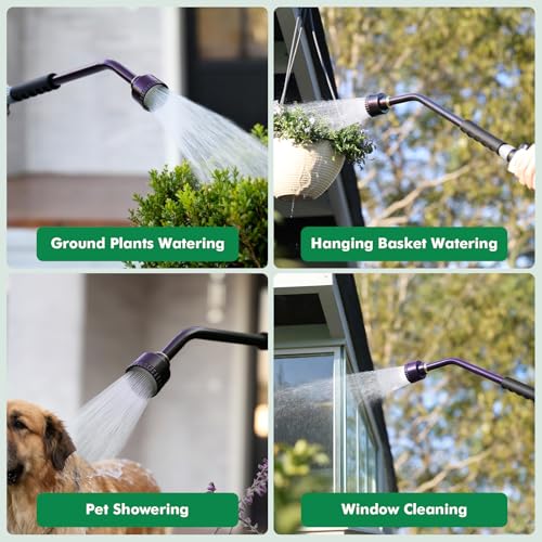 RESTMO 24 Inches Long Watering Wand for Garden Hose, Full Shower Spray Wand - color: Purple