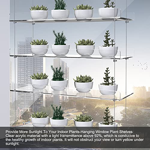 4-Tier Floating Acrylic Plant Shelf – Each Tier 16 Inch Long - color: 4 Tier