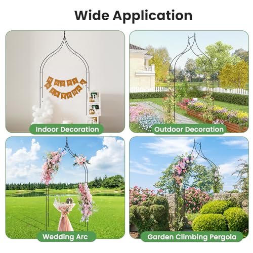 Happygrill Gothic Style Garden Arbor with Multiple Side Crossbars