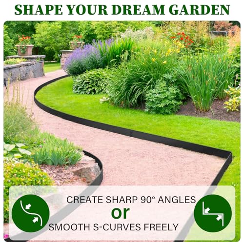20ft Galvanized Steel Metal Landscape Edging 6-Pack 6"x40" Hammer-in No Dig - size: 6 Pack( 40" L x 6" H )