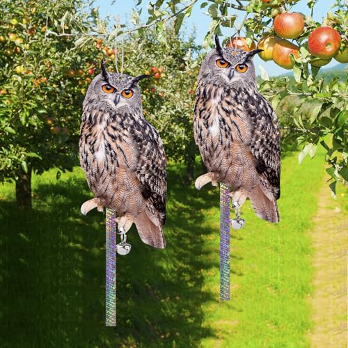 4PCS Flat Fake Owl to Keep Pigeon Away from Porch - color: Brown Owl 4pcs