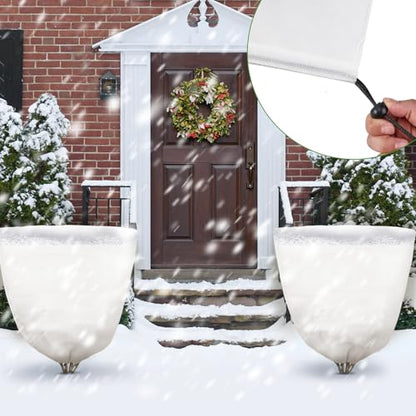 NNG 3PCS Winter Plant Covers Freeze Protection 39.4x39.4Inch Frost Blanket Shrub Covers with Drawstring Plant Protector Shrub Jacket Winter Tree Cover for Outdoor Plants, Shrub Potted Plants
