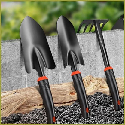 Garden Tool Set, Includes 6 mm Mesh Gardening Sifter, Trowel, Transplanter, and Cultivator for Outdoor Gardening, Ergonomic Yard Tool Kit