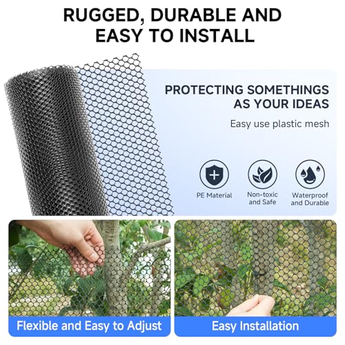 16 INx50 FT Plastic Chicken Wire Mesh Poultry Netting Garden Fence Black