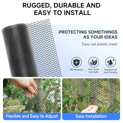 16 INx50 FT Plastic Chicken Wire Mesh Poultry Netting Garden Fence Black