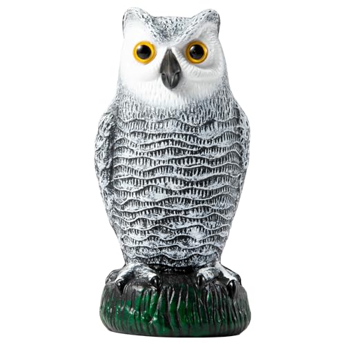OFFO Plastic Owl Scarecrow for Halloween Decorations Outdoor Garden, Yard, Pool Decoration, 8.3 in Height, Snow Owl - color: Snow