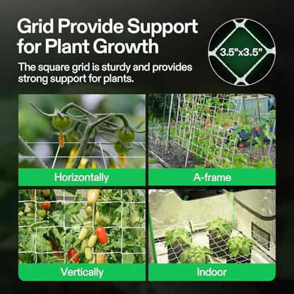 VIVOSUN 5 x 30 ft. Plant Trellis Netting, Heavy-Duty Polyester Grow Net, Garden Trellis Netting with Square Mesh for Climbing Plants, Vegetables, Fruits, and Flowers, 1-Pack - size: 5'x30' - 3.5''square mesh