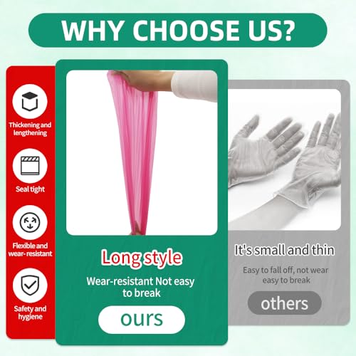 Disposable long Gloves 50pcs 35inch Length Plastic Long Sleeve Gloves for Veterinary Arm Protection